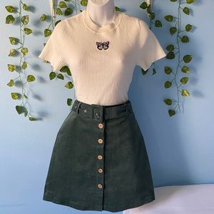 Skirt w buttons front solid cord skirt size S